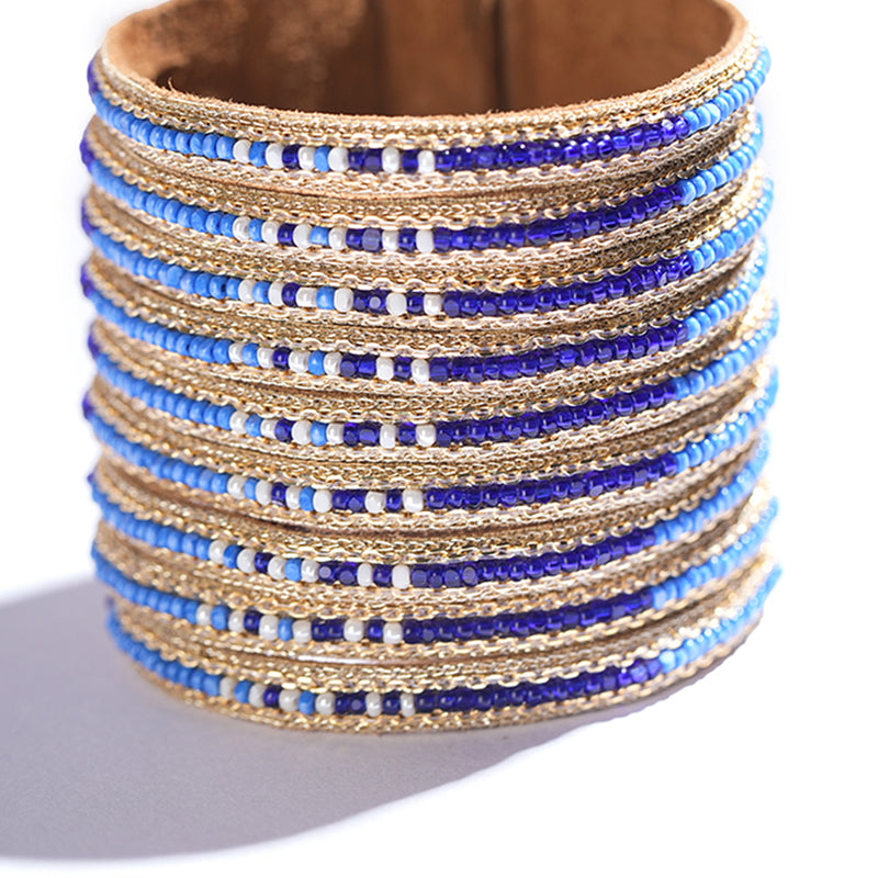 Detail of Handmade Deepa by Deepa Gurnani Susan Cuff in Blue color