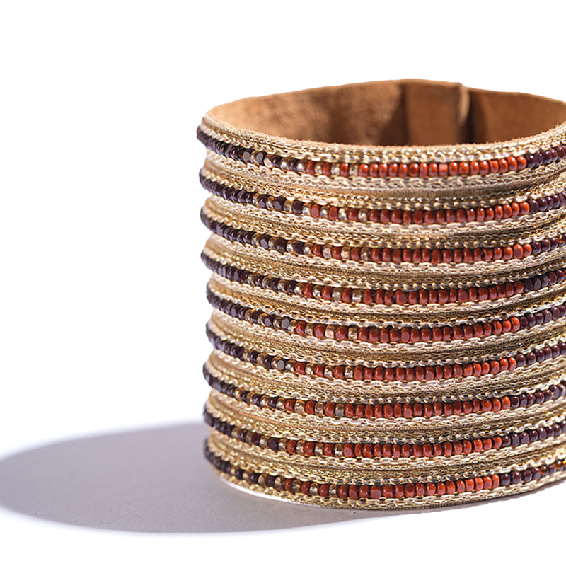 detail of Handmade Deepa by Deepa Gurnani Susan Cuff in Brown color