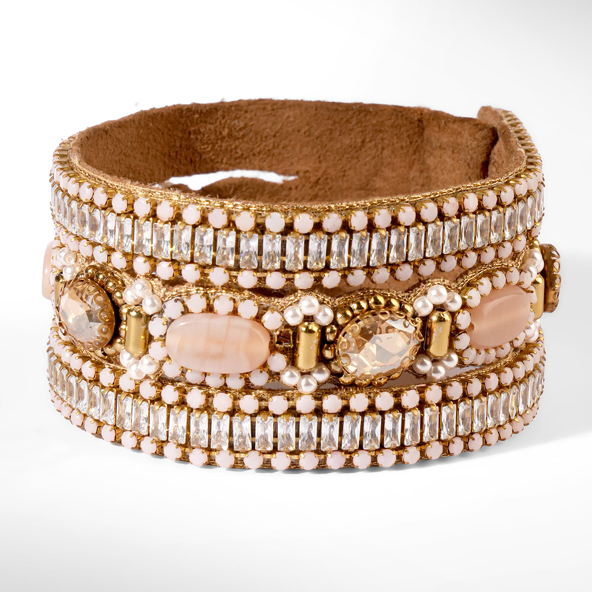 Deepa Gurnani Pret Harva Bracelet in peach color