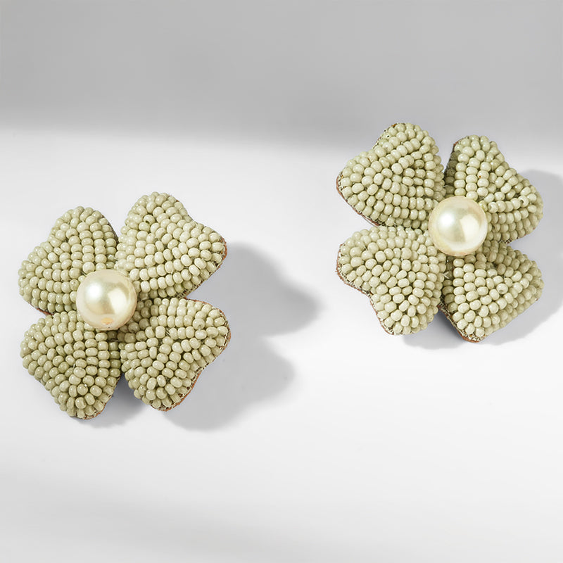 Deepa Gurnani Pret Liora Earrings in Sage color