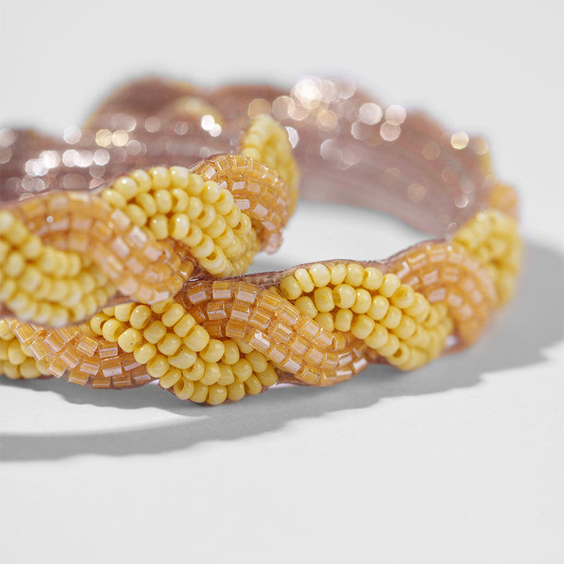 Detail Of Deepa by Deepa Gurnani Handmade Killian Earrings In Yellow Color