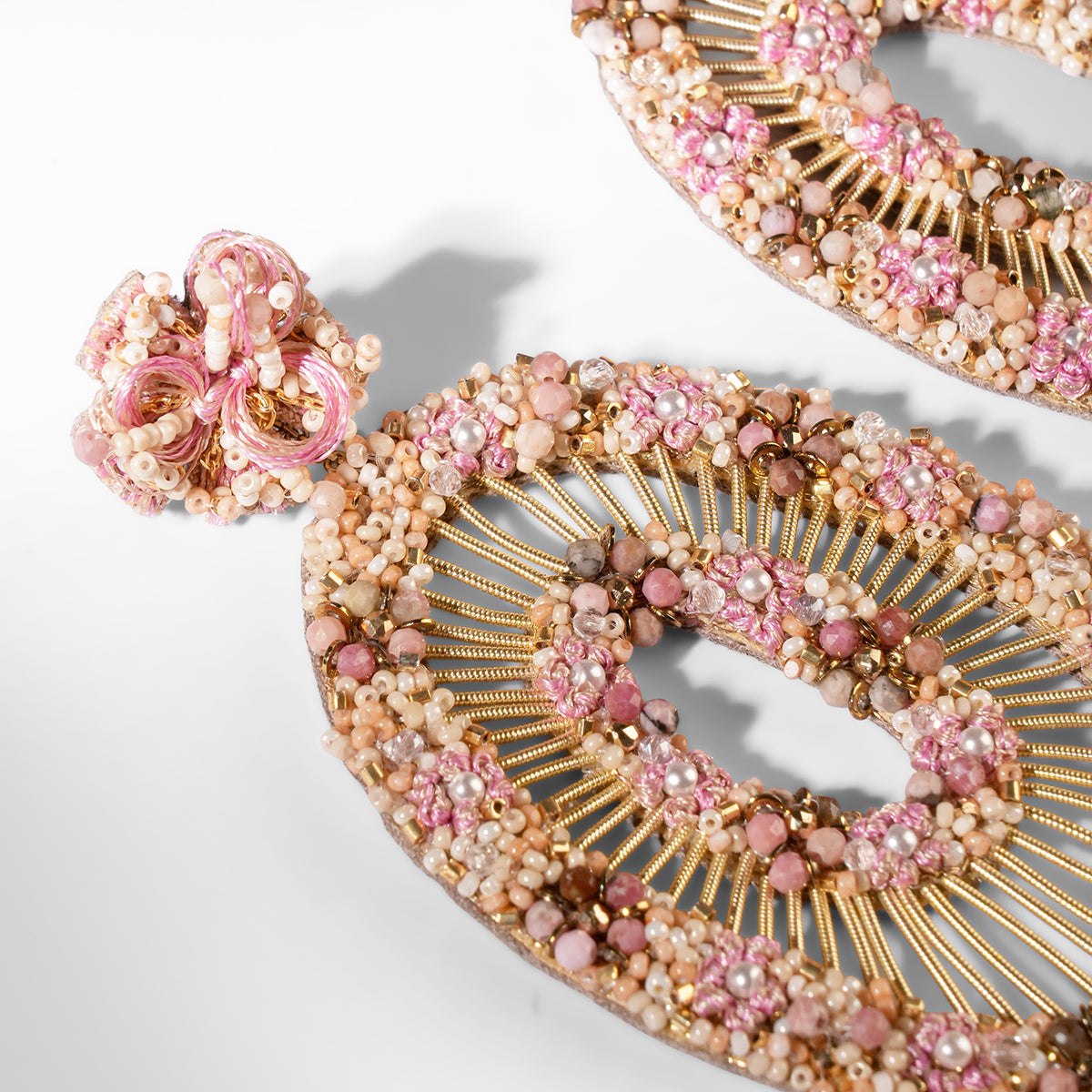 Close up of Deepa Gurnani Hway Necklace in pink color