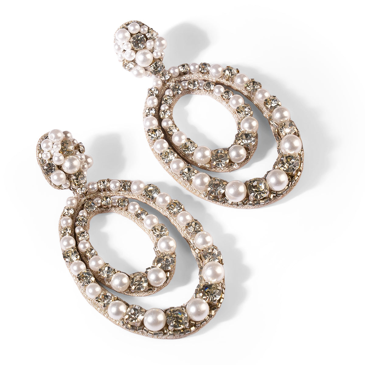 Deepa Gurnani Pret Spencer Earrings in Silver color