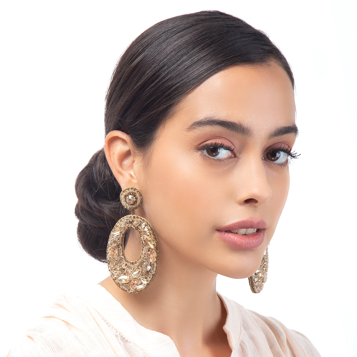 Deepa Gurnani Handmade gold Lainey Earrings