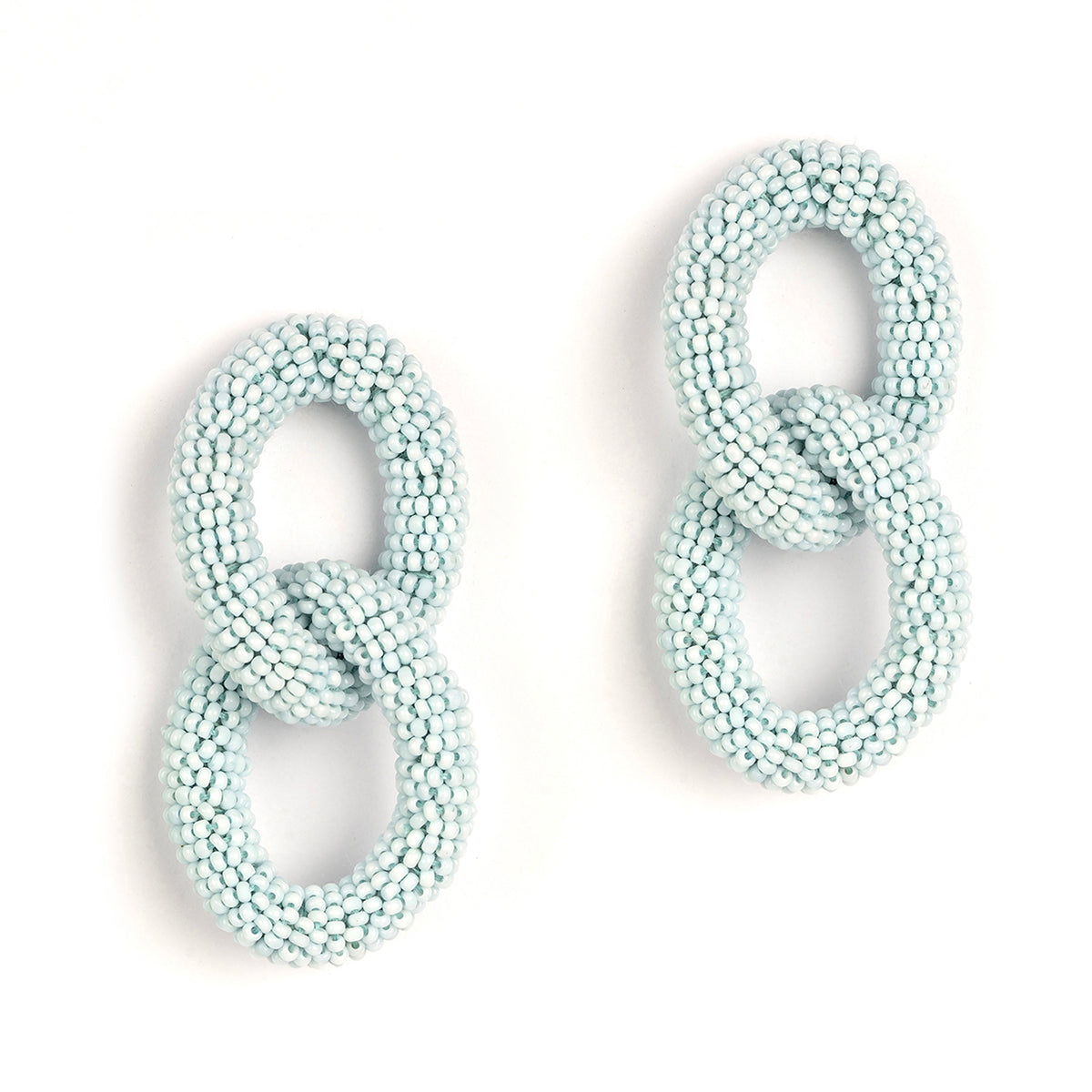 Handmade Luxury Deepa Gurnani Loulou Earrings in Baby Blue Color