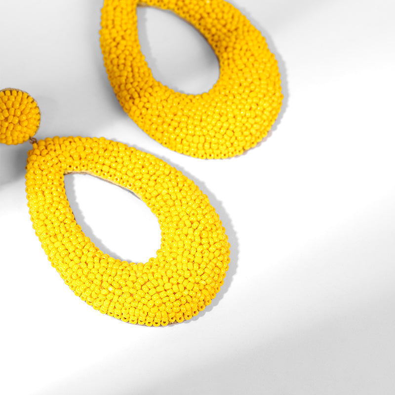 Detail Of Deepa Gurnani handmade Meryl Earrings in Yellow color