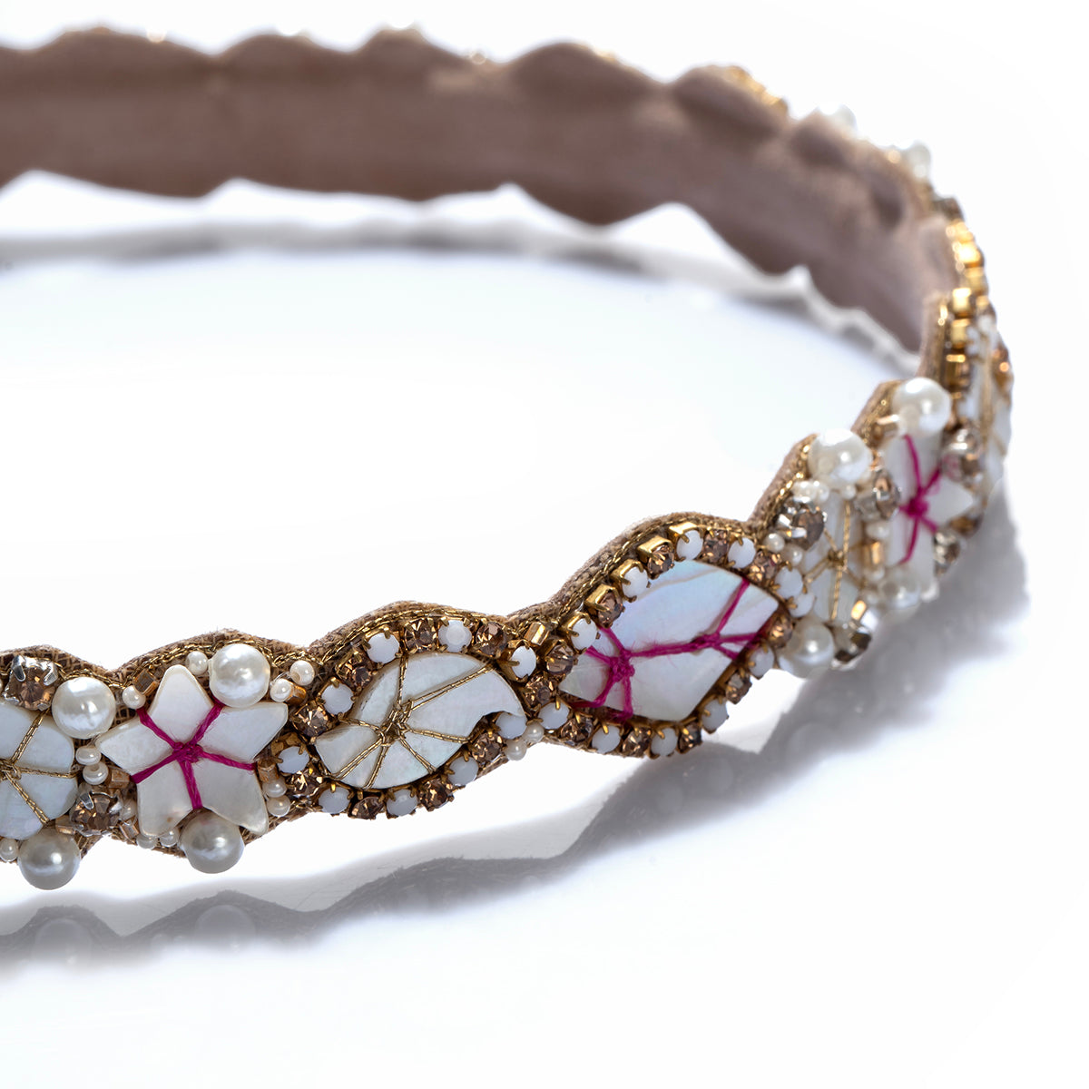 Deepa by Deepa Gurnani Handmade Fuchsia Kyrene Headband close up