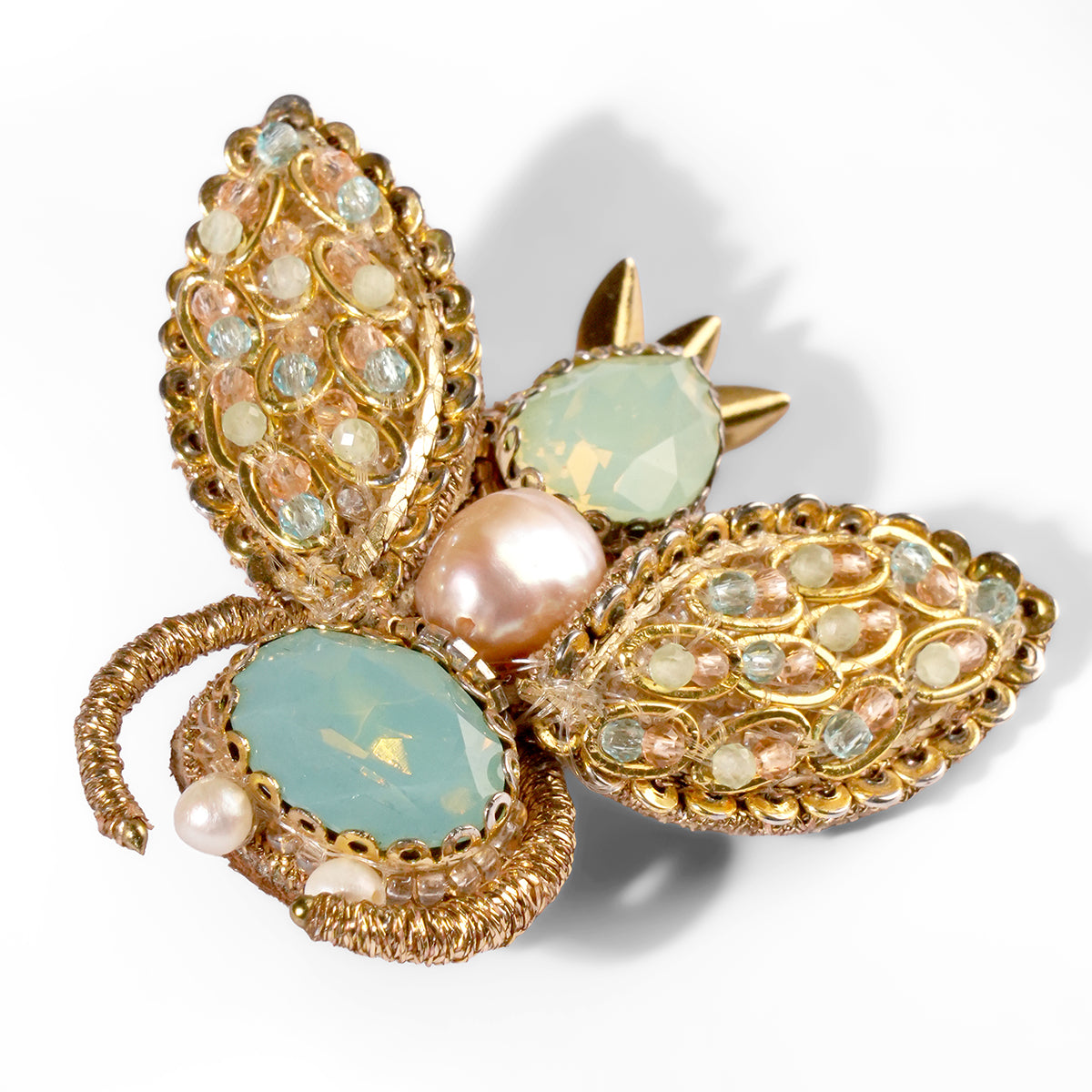 Close up of Deepa Gurnani Beetle Brooch 