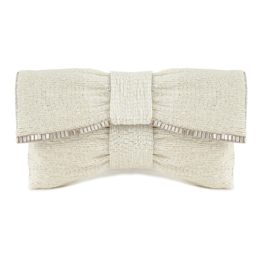 Deepa Gurnani Avianna clutch in Ivory color