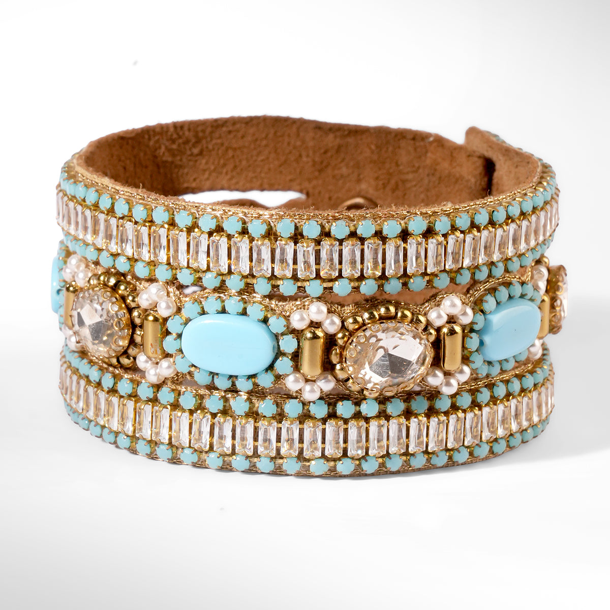 Deepa Gurnani Pret Harva Bracelet in Turquoise color