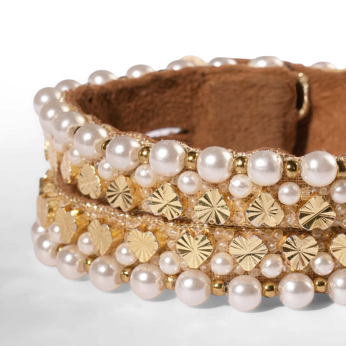 Close up of Deepa Gurnani Pret Hudson Bracelet in gold color