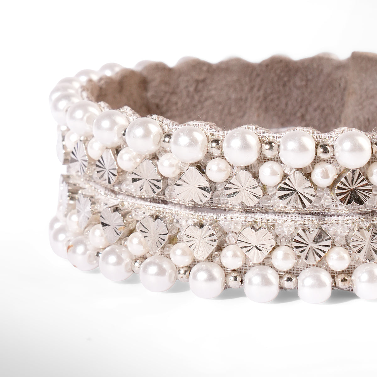 Close up of Deepa Gurnani Pret Deepa Gurnani Pret Hudson Bracelet in silver color
