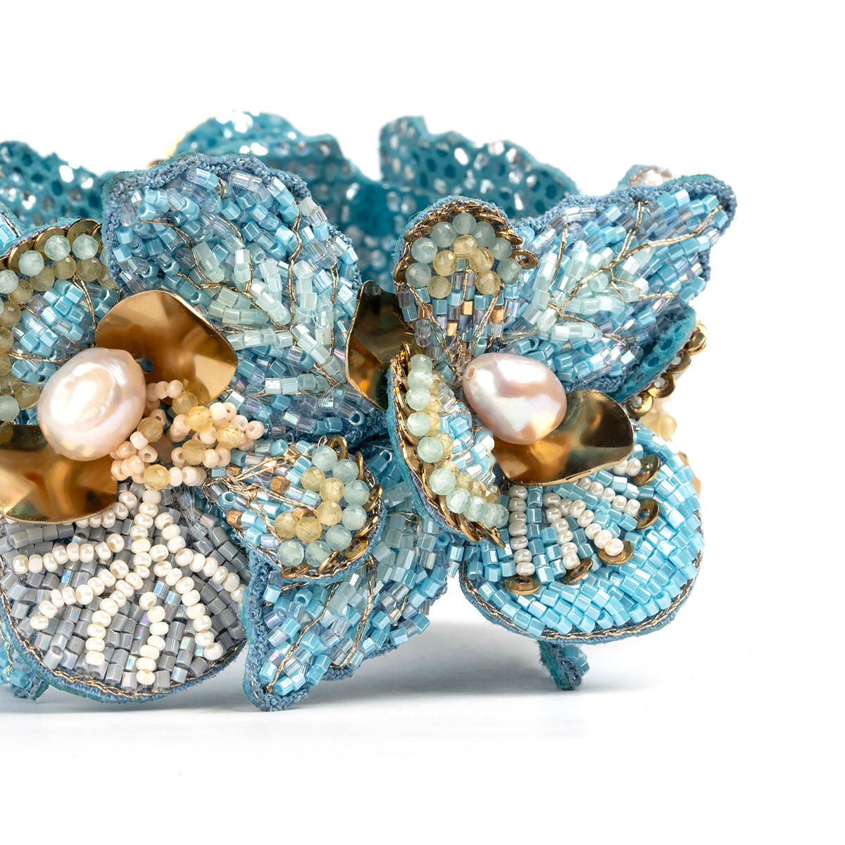 Deepa Gurnani Handmade Baby Blue Primrose Cuff