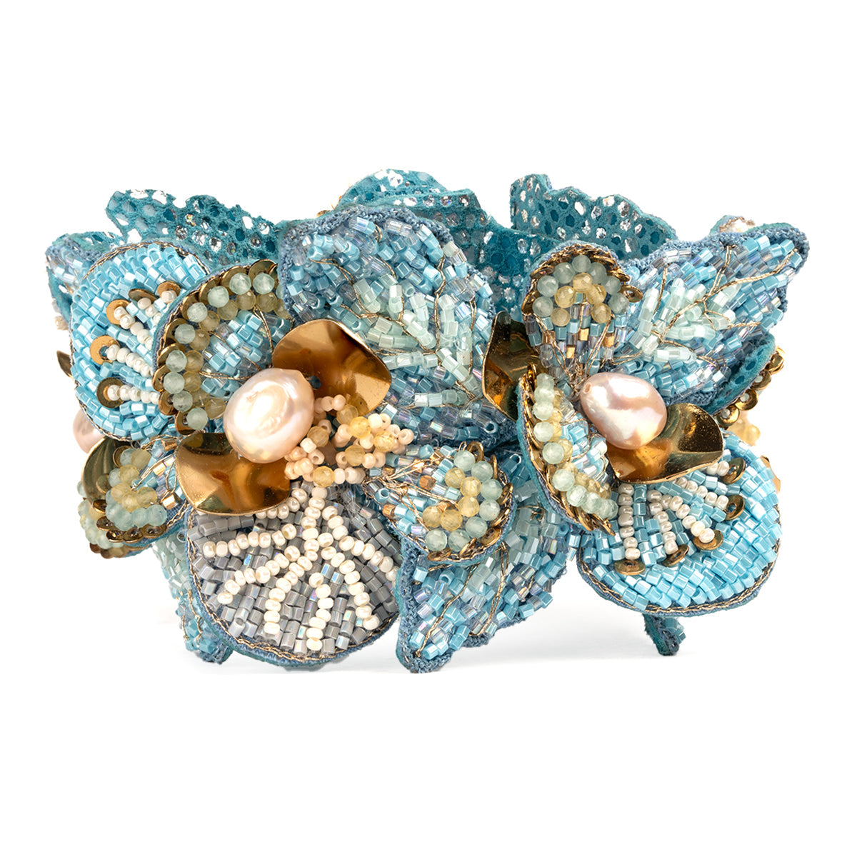 Deepa Gurnani Handmade Baby Blue Primrose Cuff