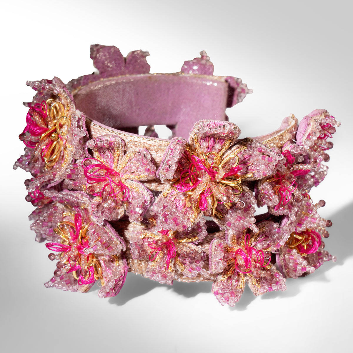 Deepa Gurnani Adva Cuff in fuchsia color