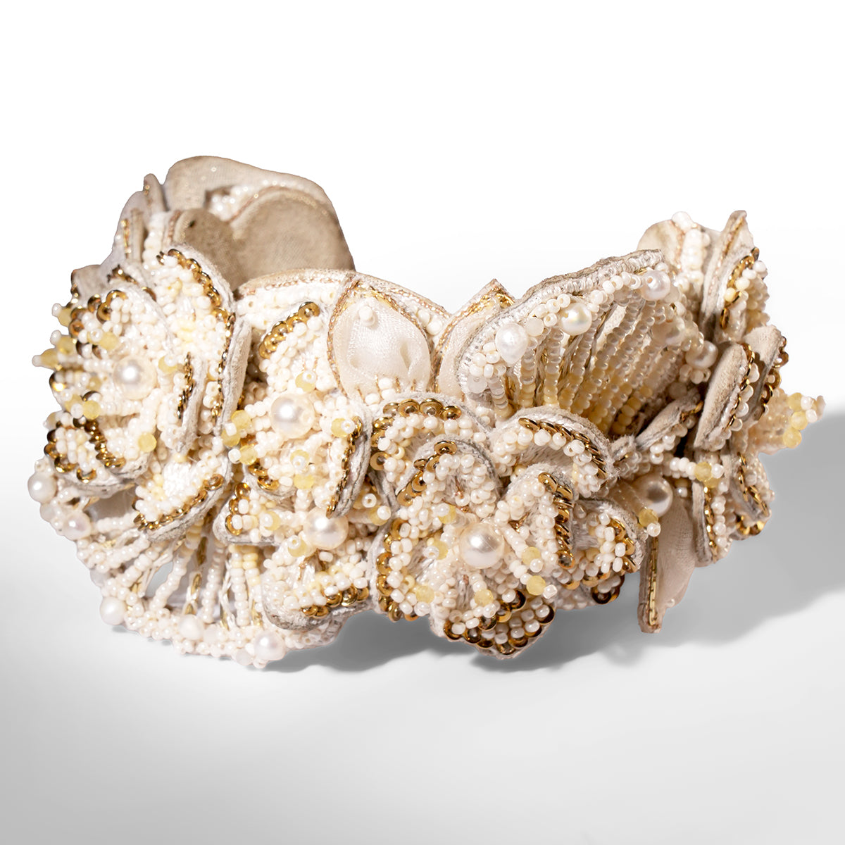 Deepa Gurnani Padma Cuff in ivory color