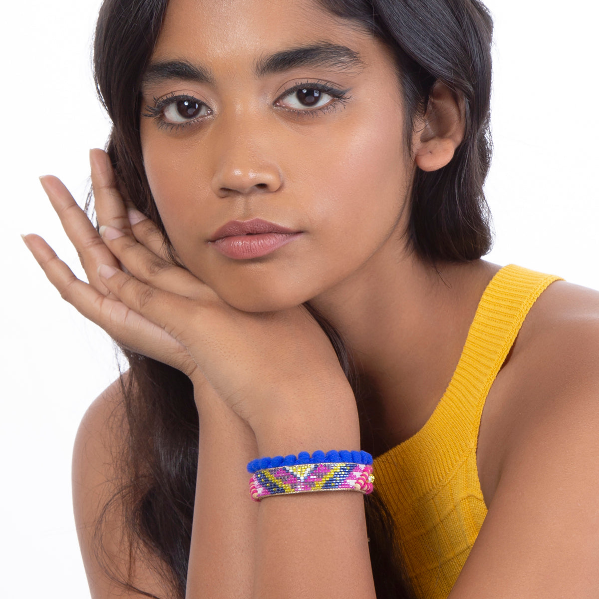 handmade cobalt blue beaded bracelet