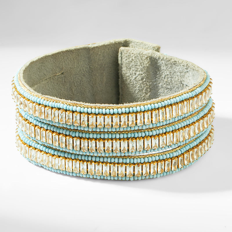Deepa Gurnani Pret Alonsina Bracelet in Powder Blue 