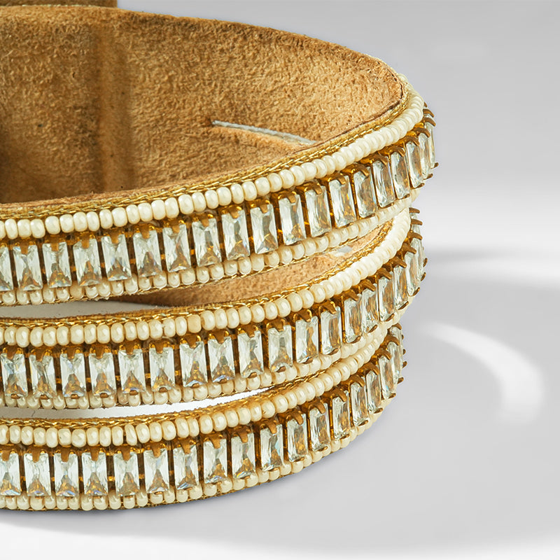 Deepa Gurnani Pret Alonsina Bracelet in Ivory color 