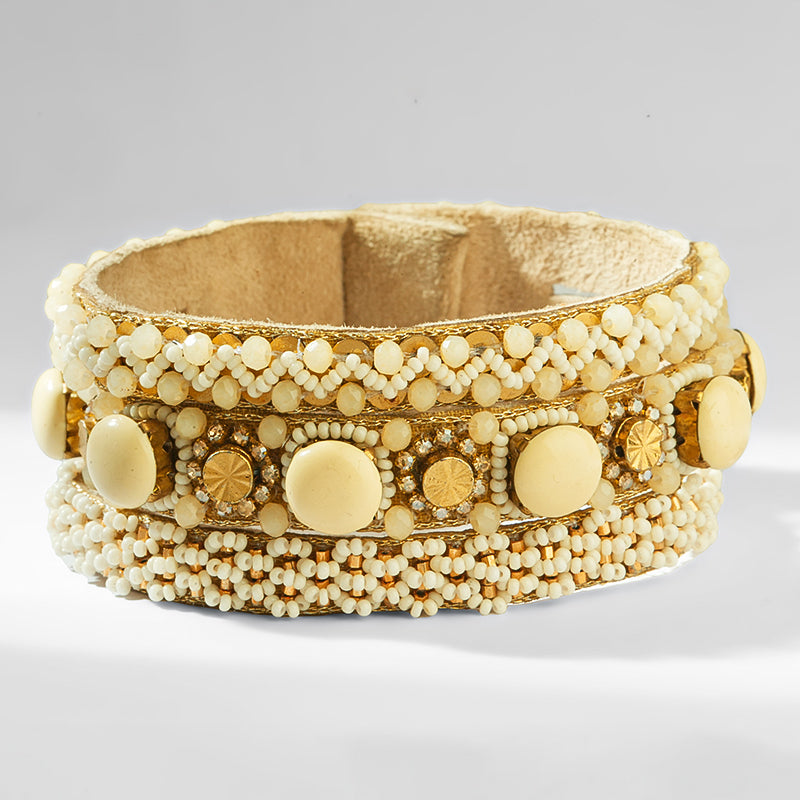 Deepa Gurnani Pret Reed Bracelet in Ivory color