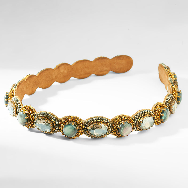 Deepa Gurnani Pret Zenia Headband in Gunmetal 