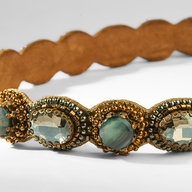 Deepa Gurnani Pret Zenia Headband in Gunmetal 