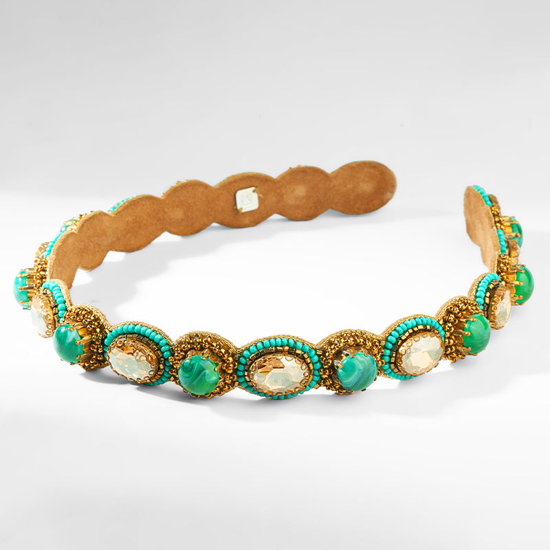 Deepa Gurnani Pret Zenia Headband in Turquoise 