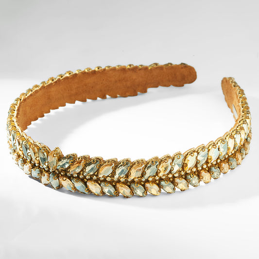 Deepa Gurnani Pret Mansell Headband in Gold Gunmetal 