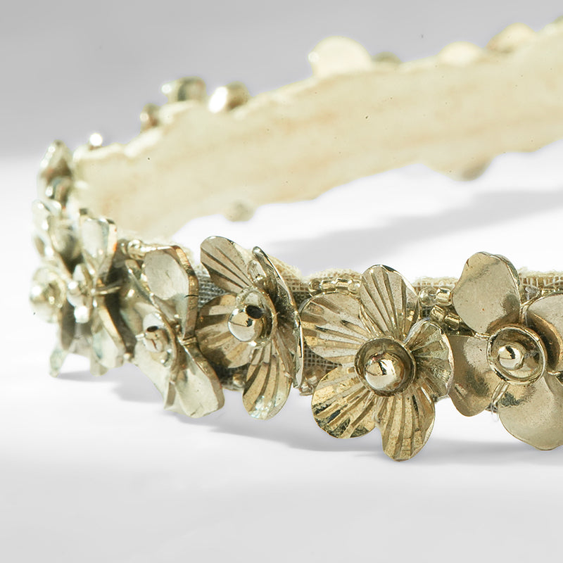 Close up of Deepa Gurnani Pret Lyndon Headband in Silver 