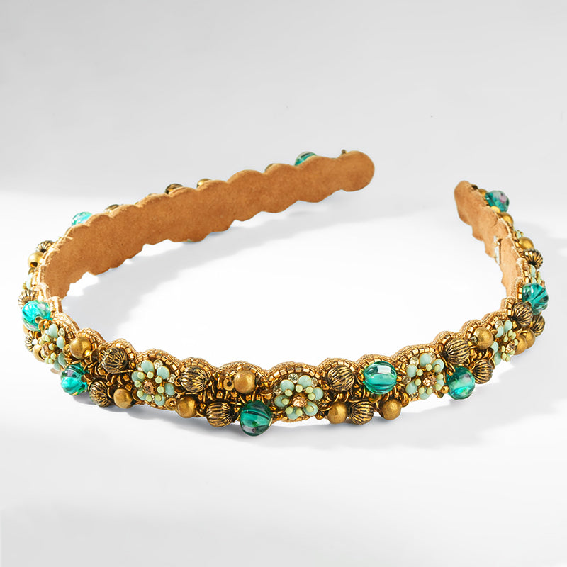 Deepa Gurnani Sati Headband in Teal 