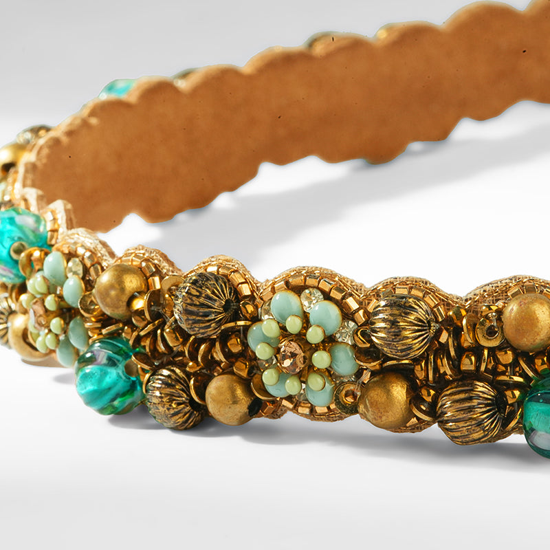Deepa Gurnani Sati Headband in Teal 