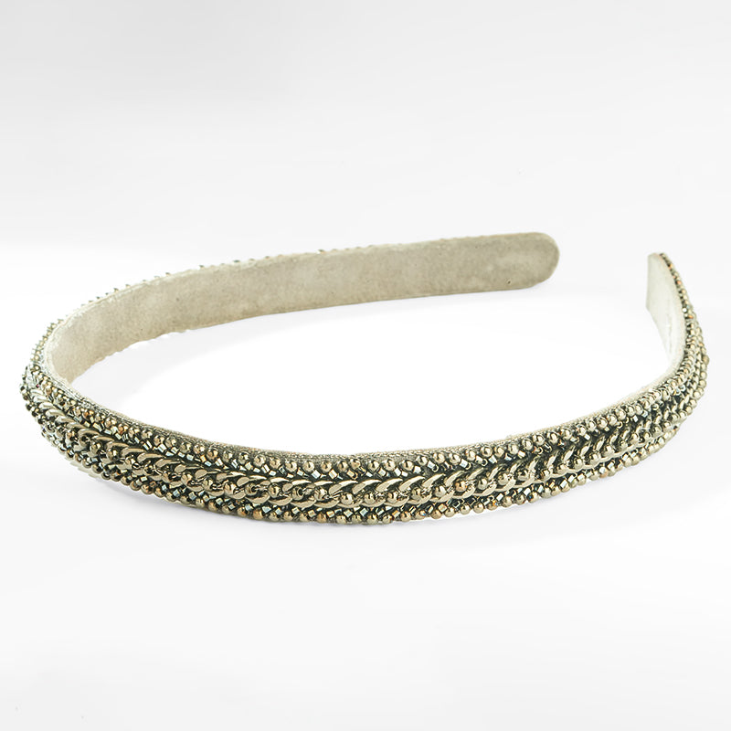 Deepa Gurnani Pret Maran Headband in Gunmetal