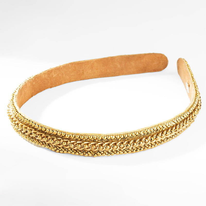 Deepa Gurnani Pret Maran Headband in Gold
