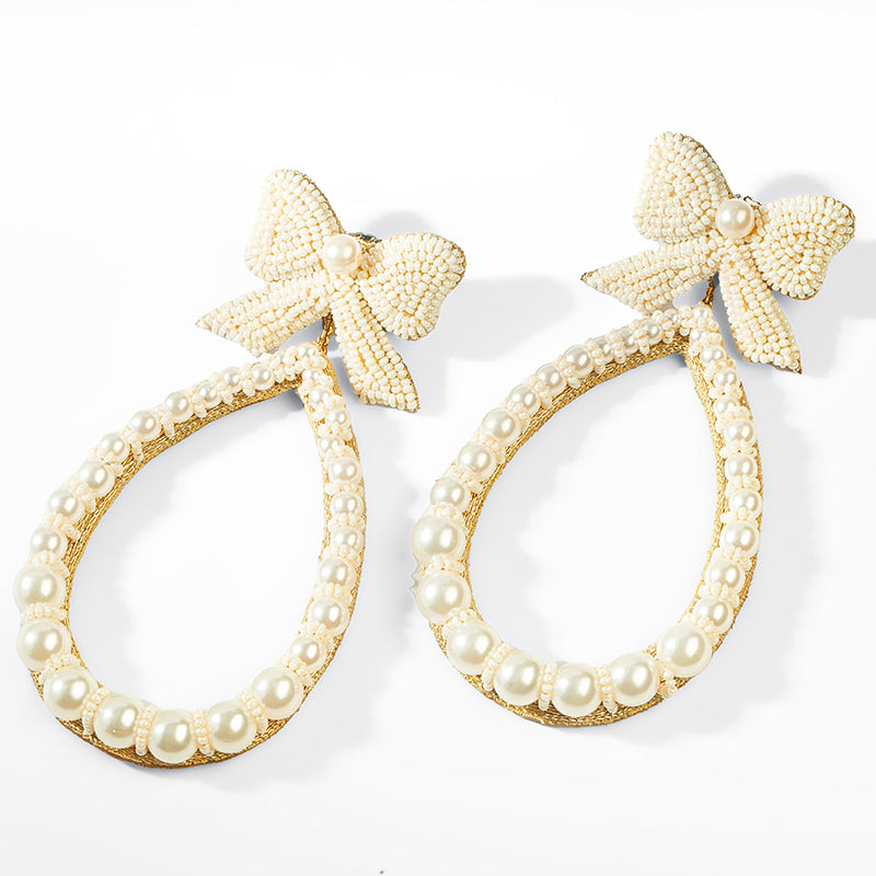Deepa Gurnani Pret Darana Earrings in Ivory 
