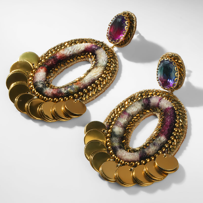 Deepa Gurnani Pret Ryon Earrings in Purple 