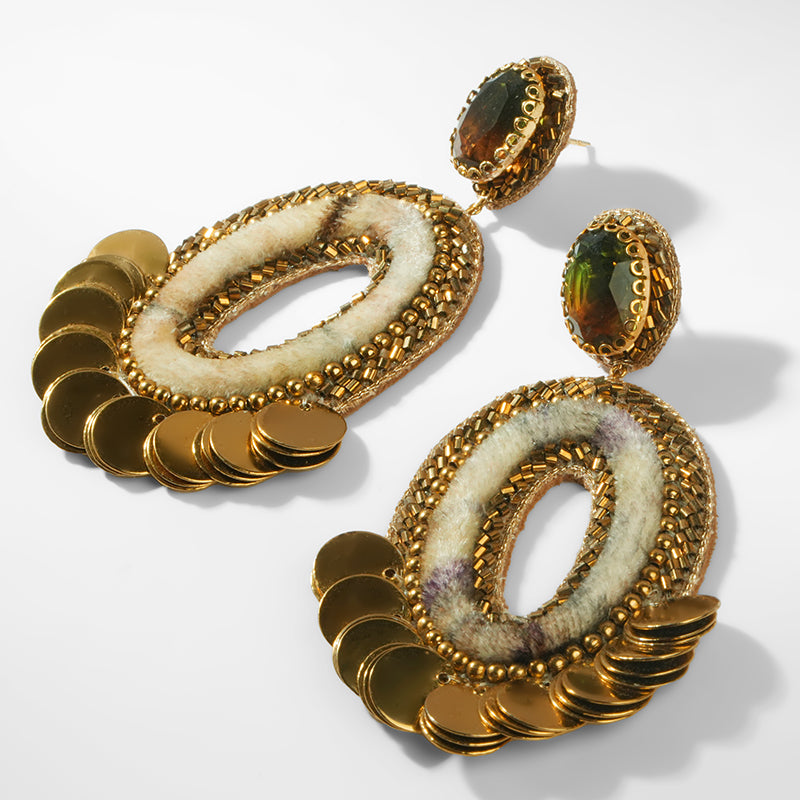 Deepa Gurnani Pret Ryon Earrings in Ivory 