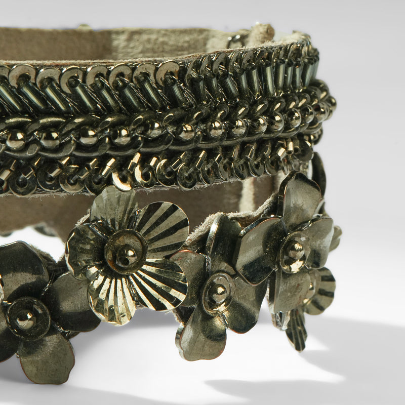 Close up of Deepa Gurnani Pret Rika Bracelet in Gunmetal 