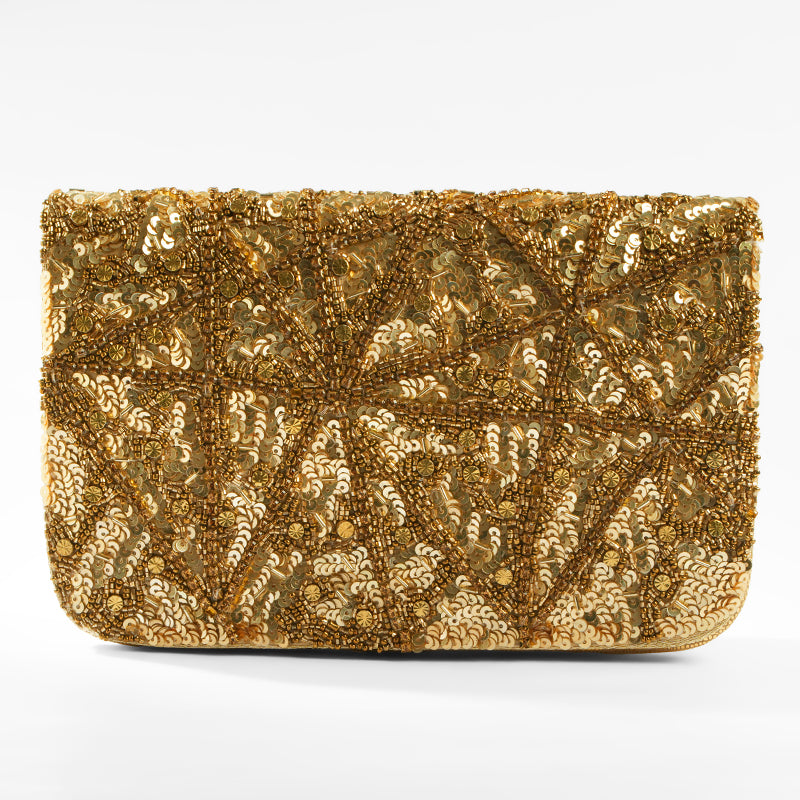Deepa Gurnani Terra Clutch in Gold 