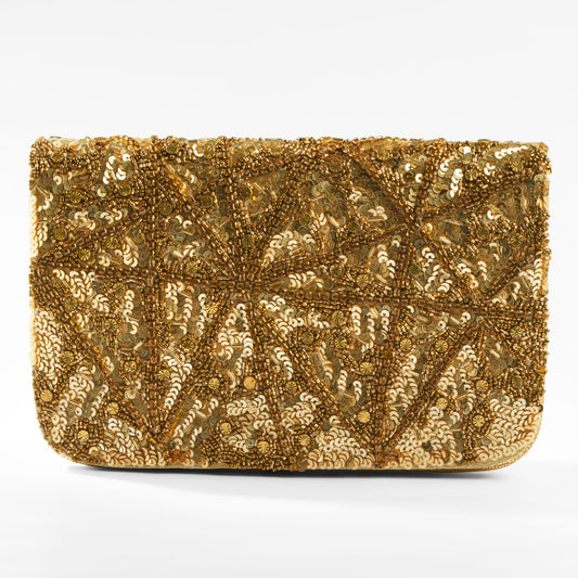Deepa Gurnani Terra Clutch in Gold 