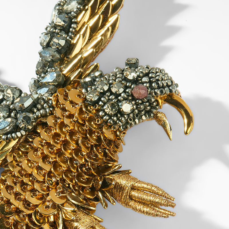 Close up of Deepa Gurnani Eagle Brooch 