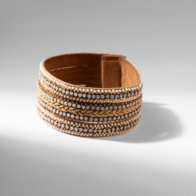 Deepa by Deepa Gurnani Handmade Manny Bracelet In Gold Color