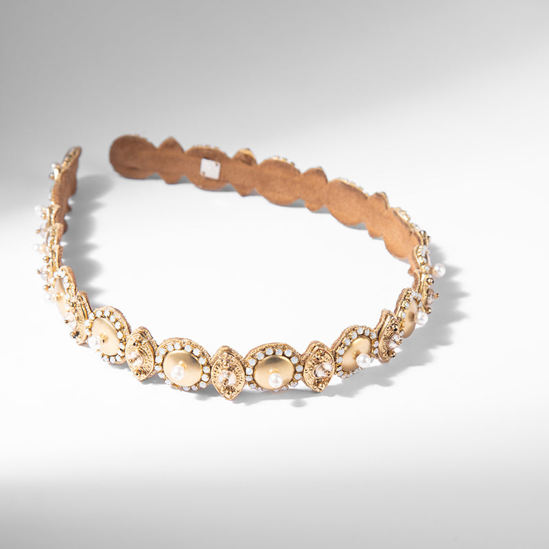 Deepa by Deepa Gurnani Handmade Eunice Headband in Gold color