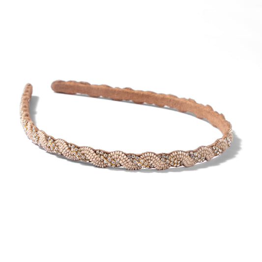 Deepa by Deepa Gurnani Handmade Dita Headband in Champagne color