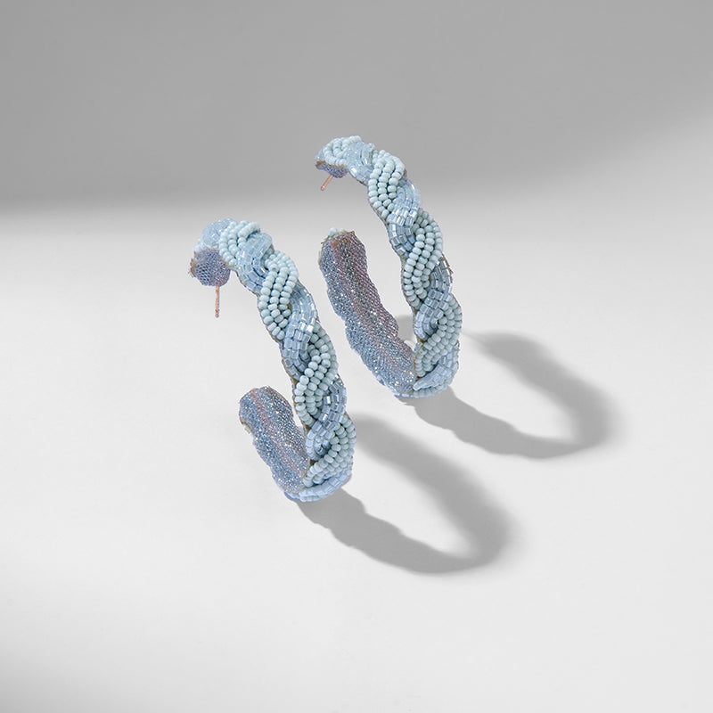 Deepa by Deepa Gurnani Handmade Killian Earrings In Baby Blue Color