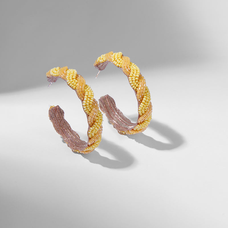 Deepa by Deepa Gurnani Handmade Killian Earrings In Yellow Color