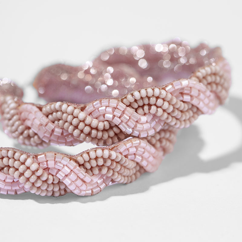 Detail Of Deepa by Deepa Gurnani Handmade Killian Earrings In Baby Pink Color