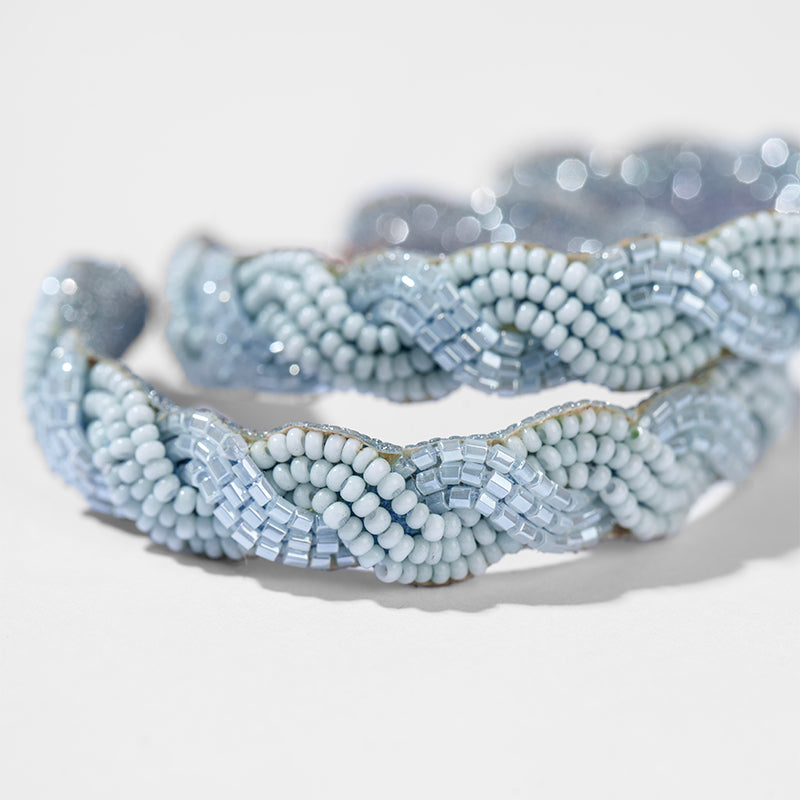 Detail Of Deepa by Deepa Gurnani Handmade Killian Earrings In Baby Blue Color