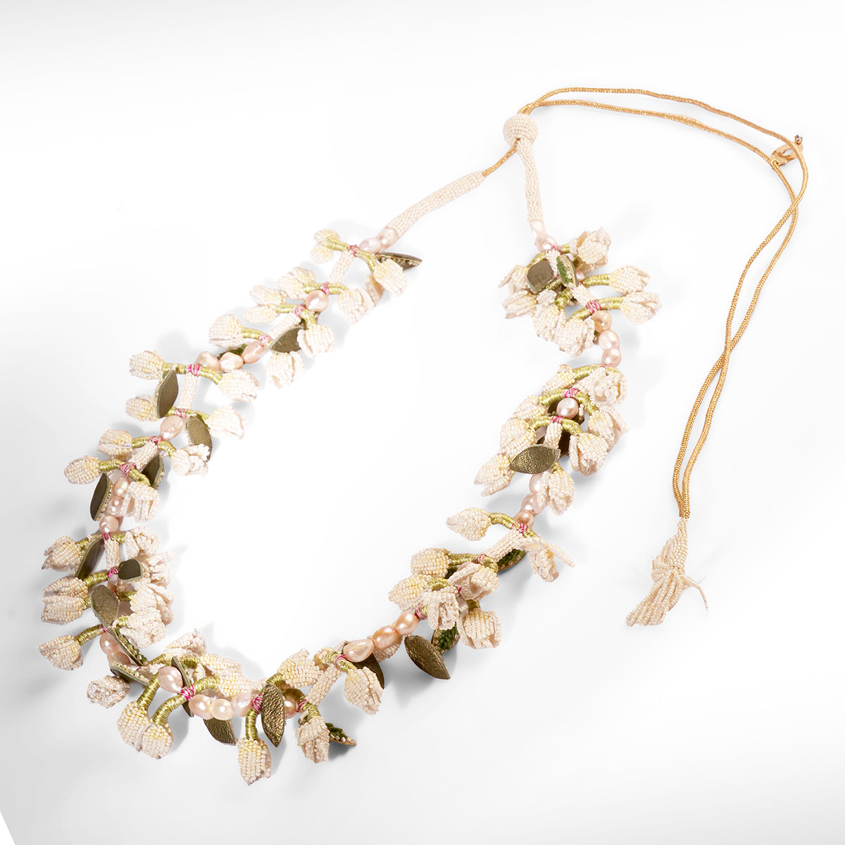 Deepa Gurnani Handmade Irena Necklace in ivory color