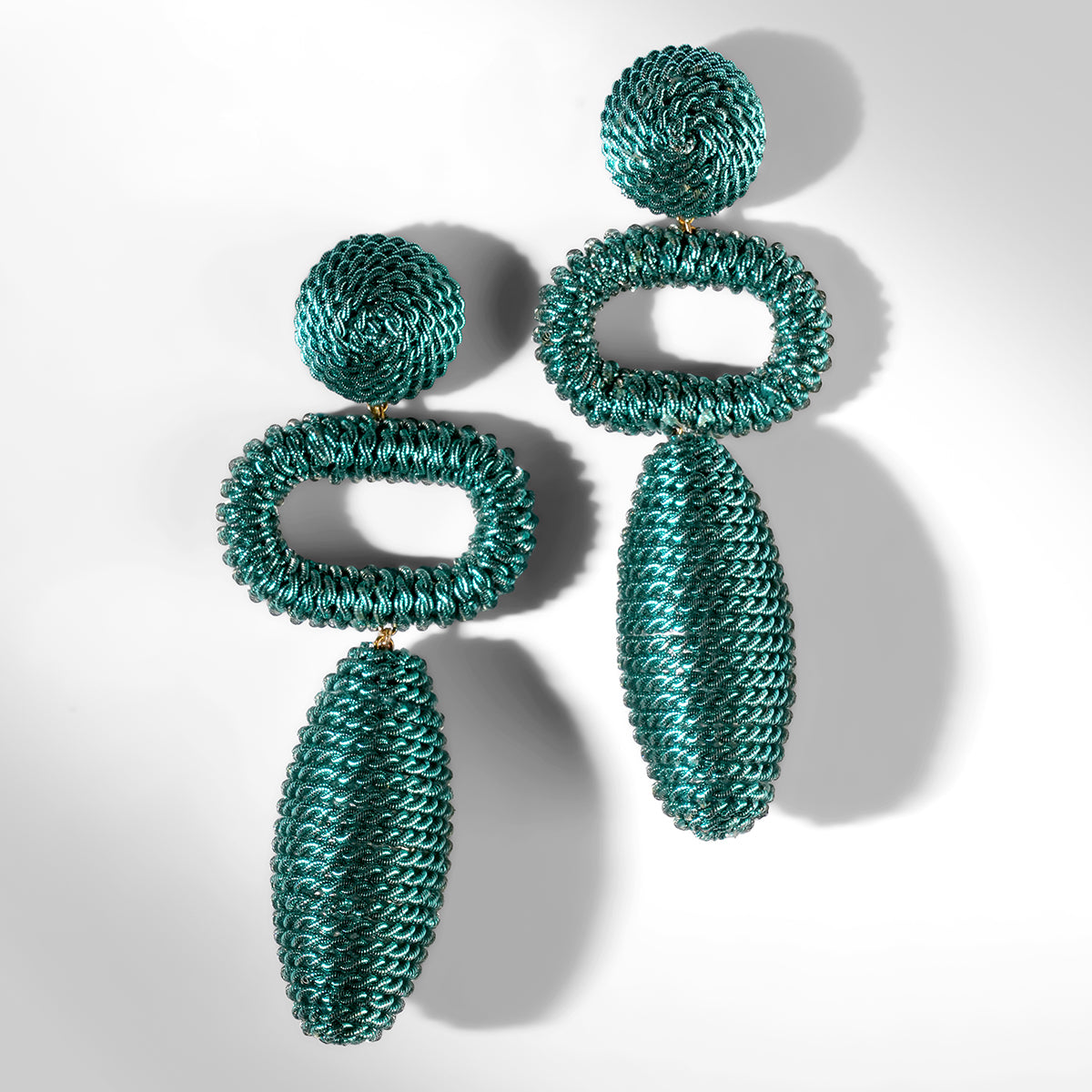 Deepa Gurnani Pret Fontanta Earrings in turquoise color