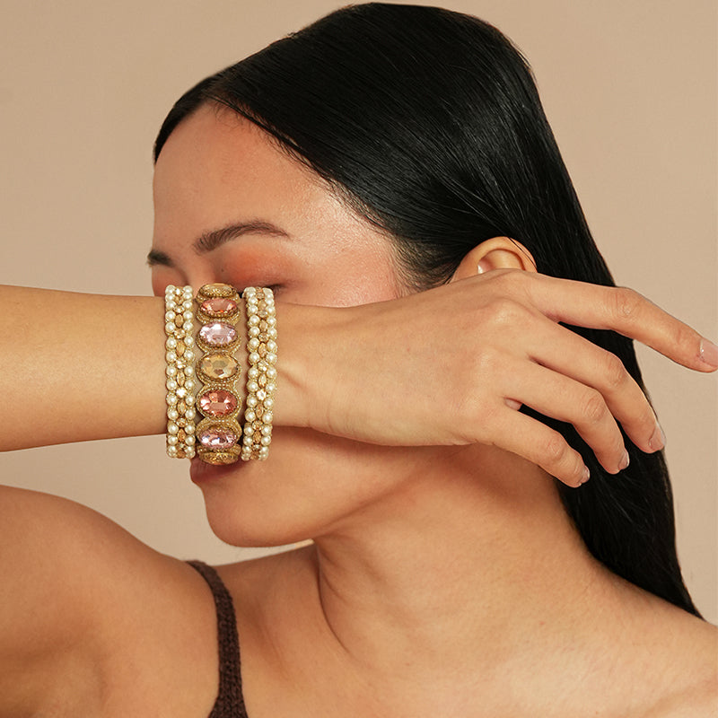 Mosel wearing Deepa Gurnani Pret Bess Bracelet in Pastel Multi 